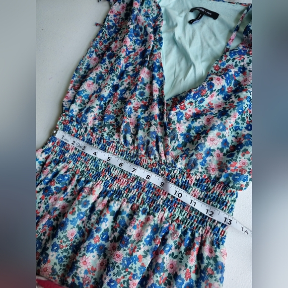 BCBG Paris Layered Chiffon Floral Print Ruffle Mini Summer Dress Women Size S - Picture 16 of 16